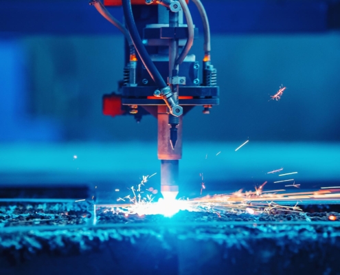 Closeup of welding robot