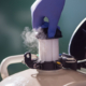 Side view of nitrogen tank being used for cattle industry use