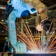 obot welding auto part in factory