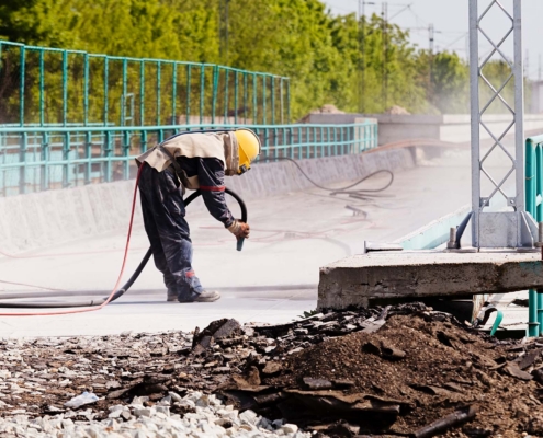 Dry Ice Blasting On Job Site